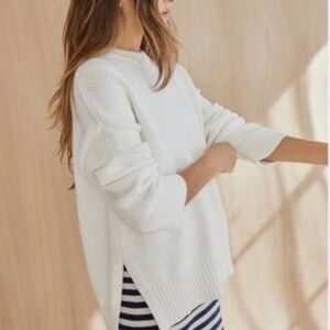 Jenni Kayne Cotton Blend Boyfriend Chunky Knit Sweater Size M